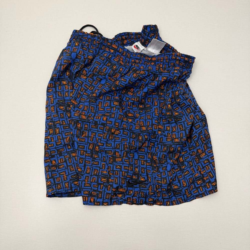 Vintage 90s Nike Geometric Abstract Pattern Swim Trunks/ Athletic shorts XL